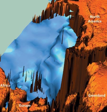 Distribution of tritium in the North Atlantic