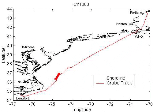Coastline and survey area