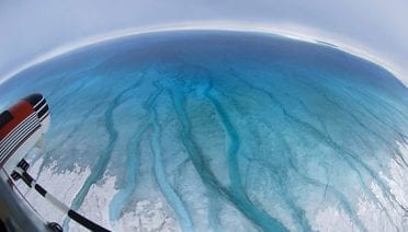 Helicopter View of Greenland's Ice Sheet
