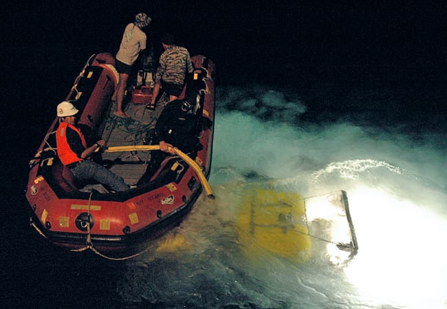 Nighttime ROV retrieval