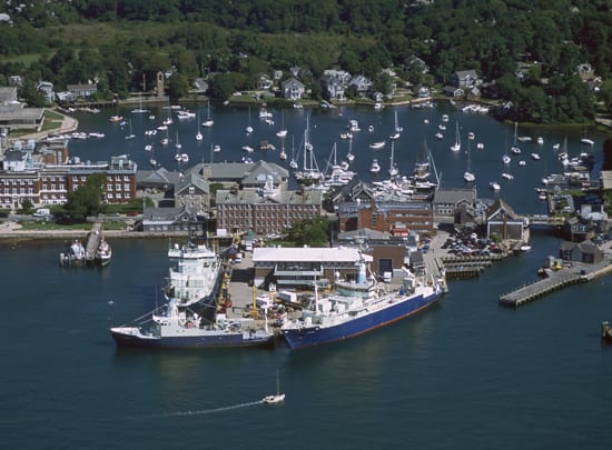 A bustling science seaport
