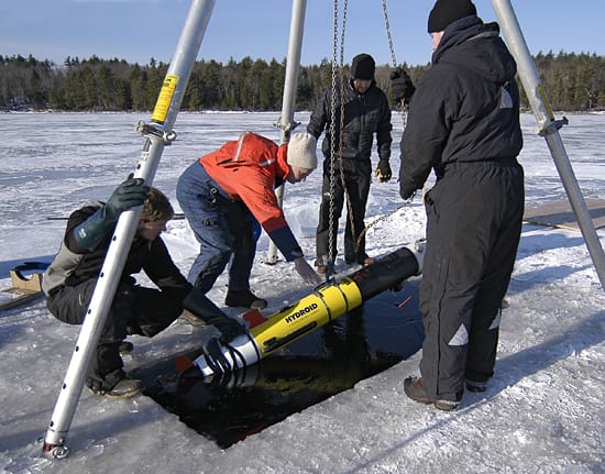 Flying under ice