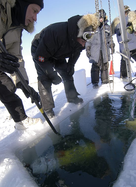 Ice fishing for an AUV
