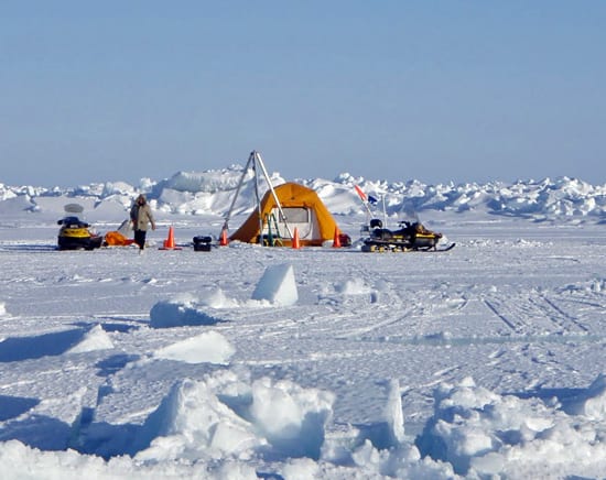 Setting up an Arctic camp