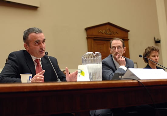 Giving testimony on the Gulf oil spill