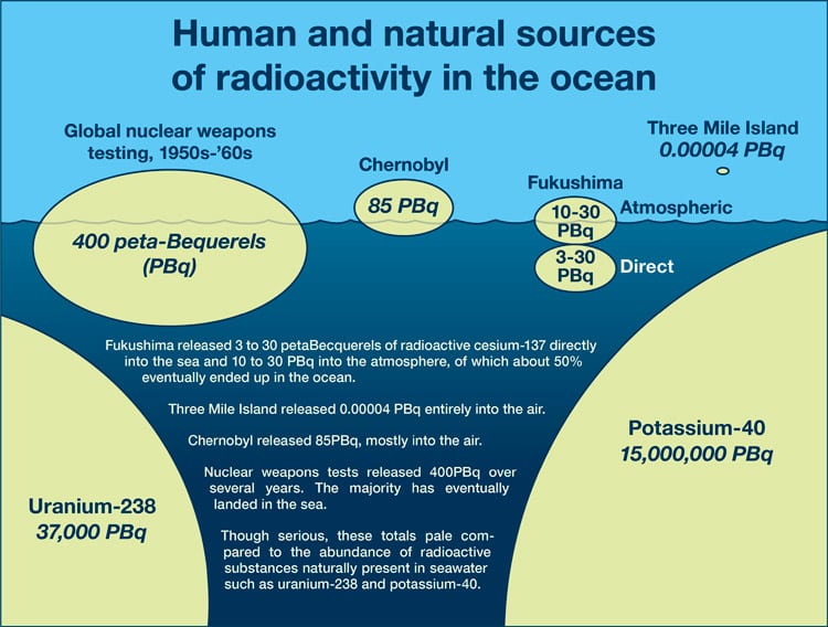 Source of radioactivity in the ocean