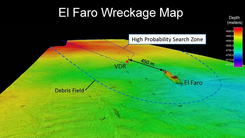 Map of El Faro Wreck Site