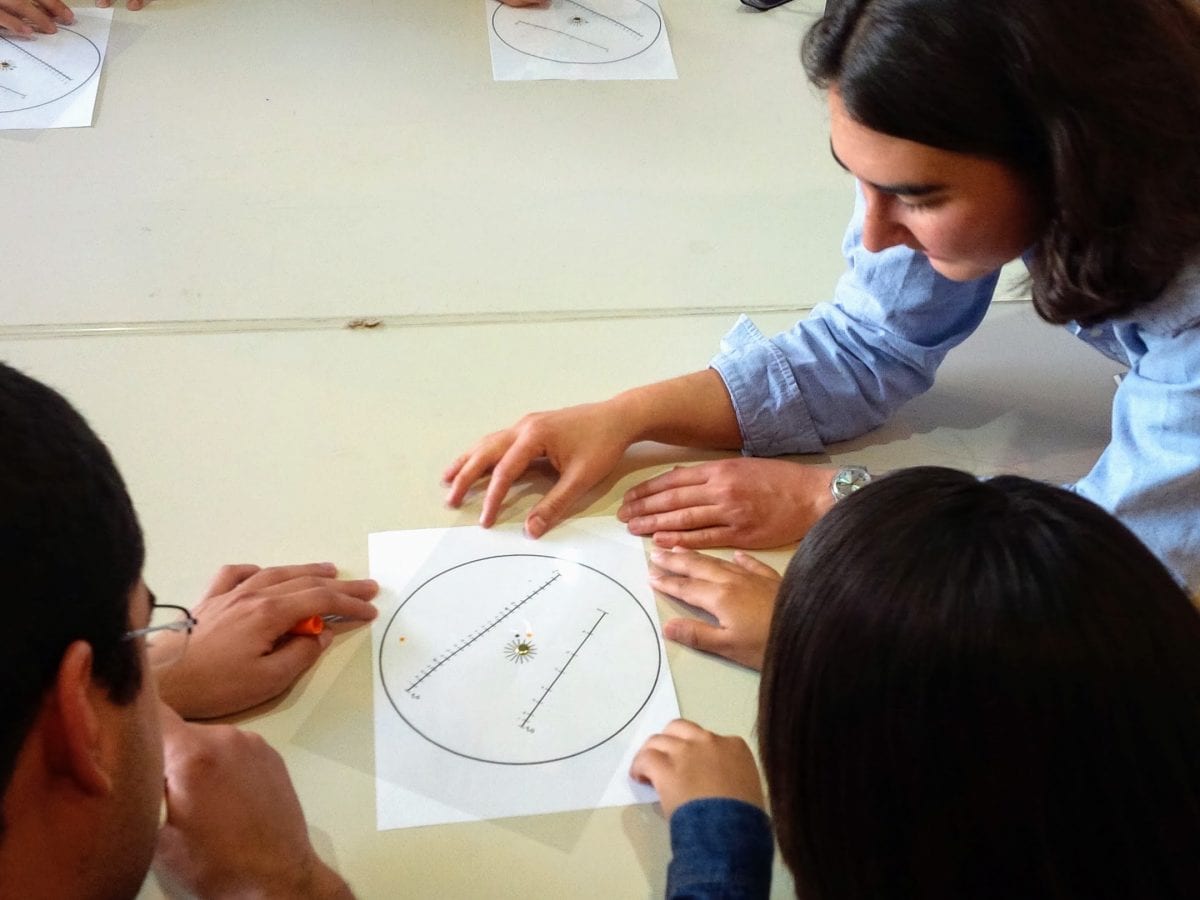 Isabela Le Bras teaches high school students in Ensenada, Mexico about the Coriolis effect.