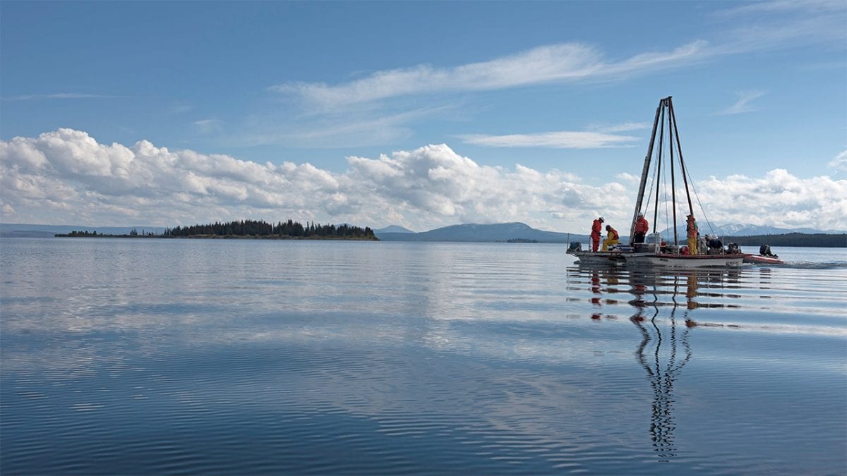 Coring Yellowstone Lake