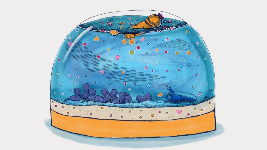 Tracking a Snow Globe of Microplastics