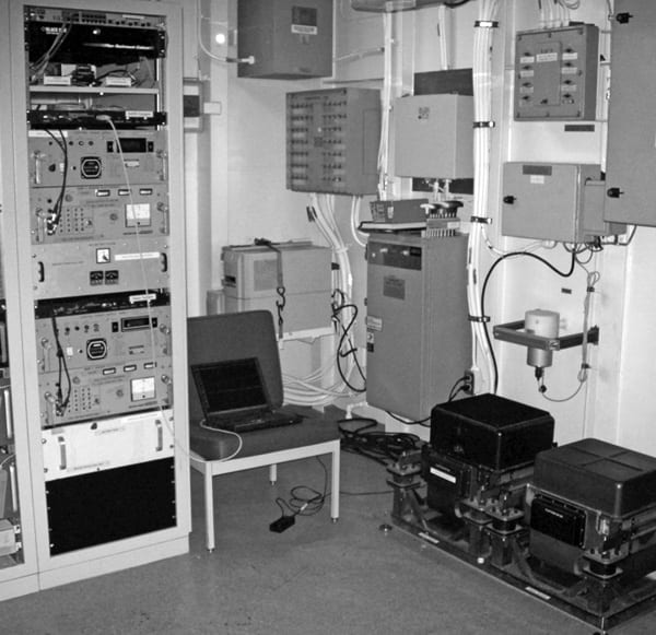 Two BGM-3 gravimeters installed on the USCG ship Healy. (Photo by Randy Herr)