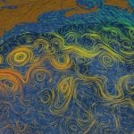 Swirling parcels of water, called ocean eddies, spin off from the warm Gulf Stream.