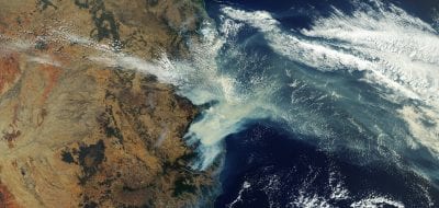 Australia satellite image of bushfire