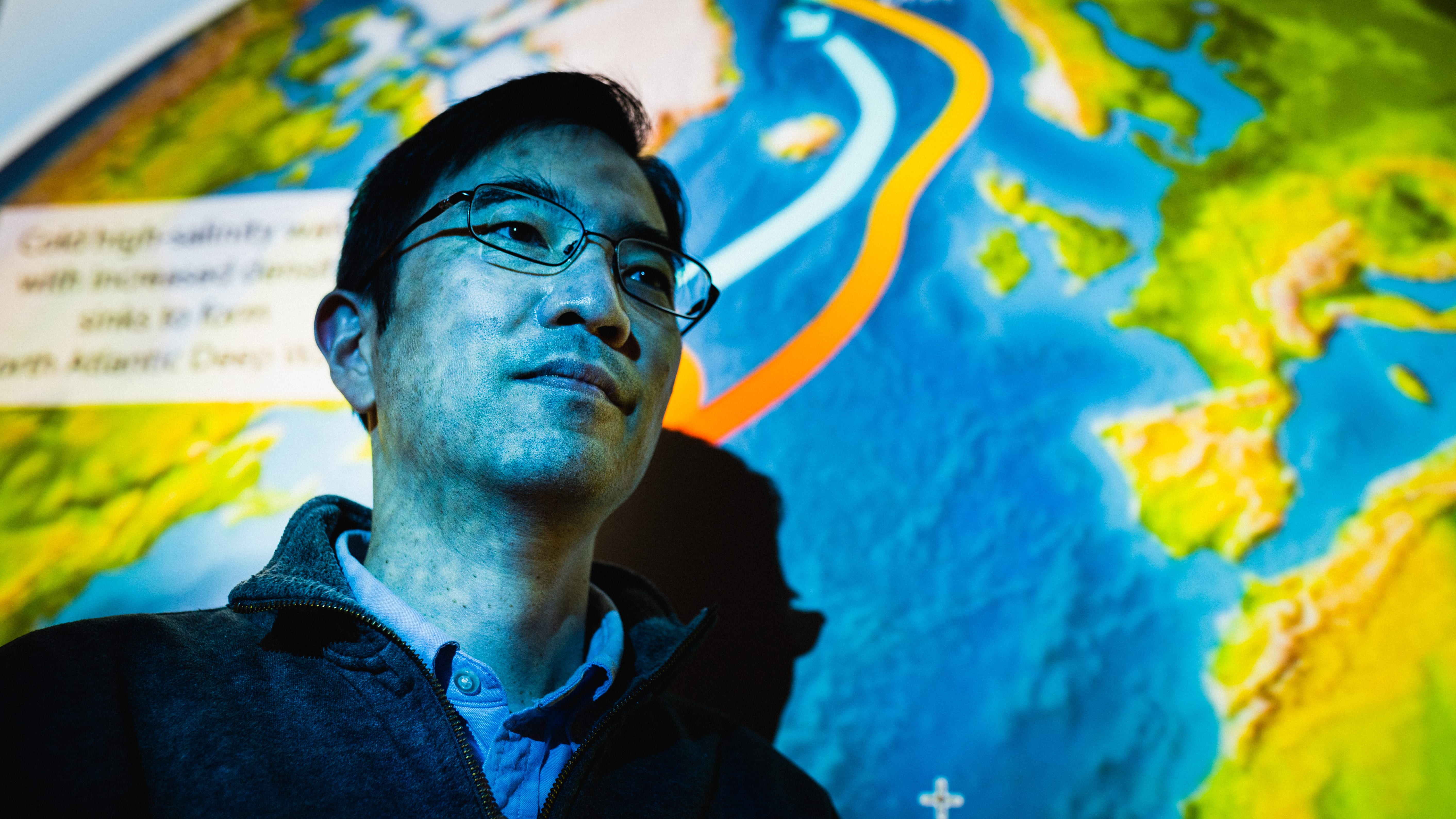 WHOI physical oceanographer Young-Oh Kwon relies on a combination of ocean data and climate models to understand the circulatory strength of the Atlantic Ocean’s conveyor belt.  (Photo by Daniel Hentz, © Woods Hole Oceanographic Institution)