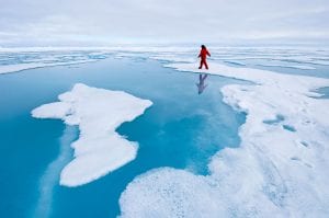 Walking on polar ice