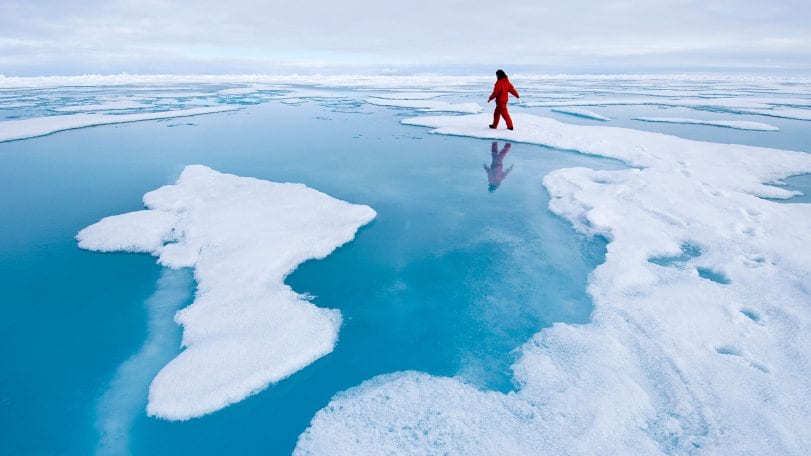 Walking on polar ice