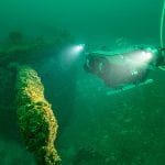 ROV inspects a shipwreck in the Stellwagen Bank Marine Sanctuary