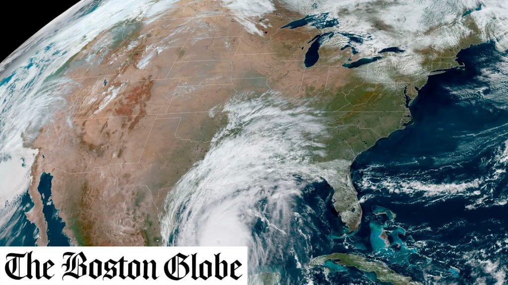Hurricane Delta in the Gulf of Mexico on Oct. 8. 2020 has seen a flurry of rapidly intensifying Atlantic hurricanes that scientists largely blame on global warming.(© ASSOCIATED PRESS)