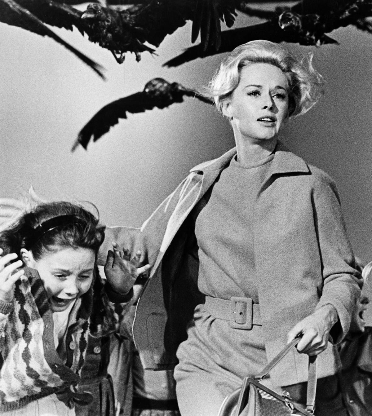 A scene from the 1963 Hollywood horror classic, The Birds. The movie drew inspiration from a real-life situation in Monterey Bay, California where seabirds became disoriented and began slamming into homes after ingesting toxic algae. (Photo Courtesy of Universal Studios Licensing LLC)