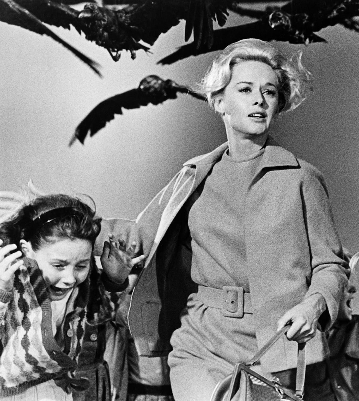 A scene from the 1963 Hollywood horror classic, The Birds. The movie drew inspiration from a real-life situation in Monterey Bay, California where seabirds became disoriented and began slamming into homes after ingesting toxic algae. (Photo Courtesy of Universal Studios Licensing LLC)