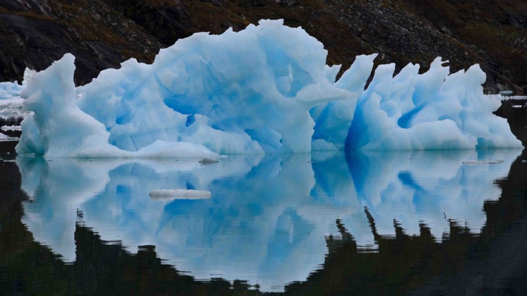 Deep blue iceberg off Greenland
