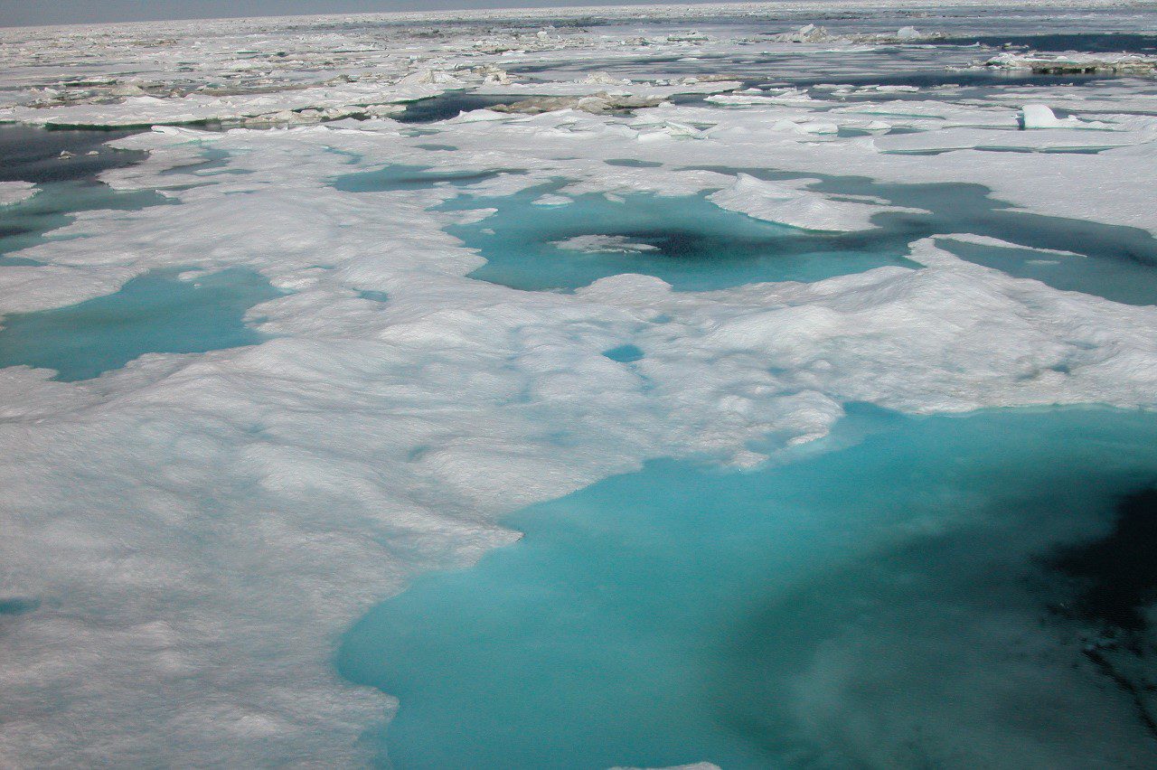 View of blue ice