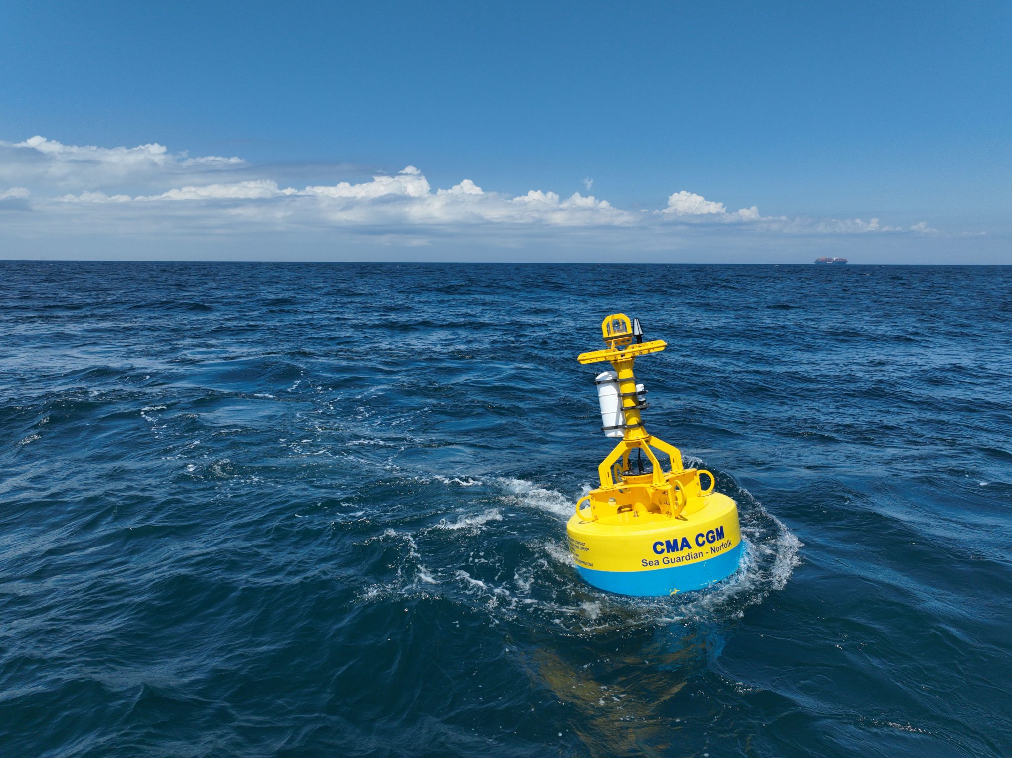 WHOI and CMA CGM Group deploy acoustic monitoring buoy near Norfolk, Virginia