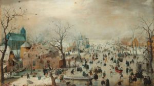 The Thames River used to freeze over in winters during the Little Ice Age, providing thick enough ice to support large outdoor festivals known as frost fairs.