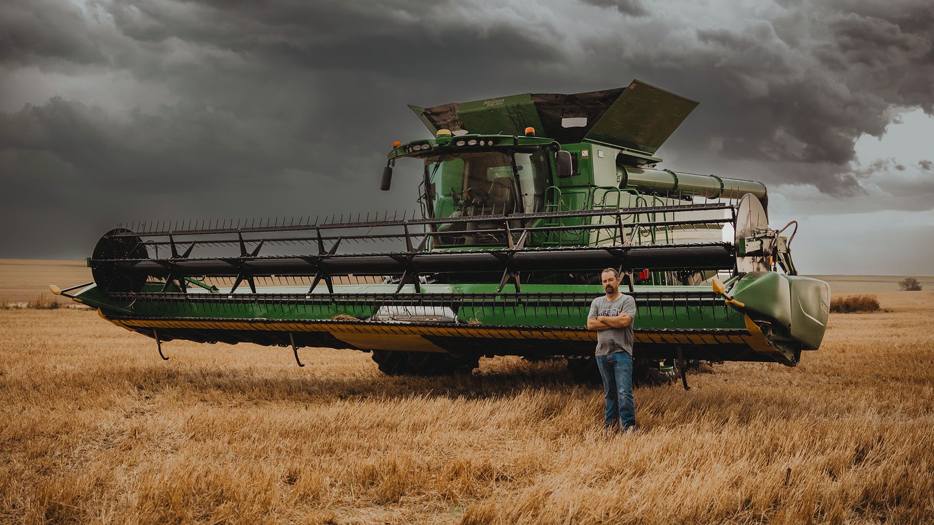 Chris Tanner with combine