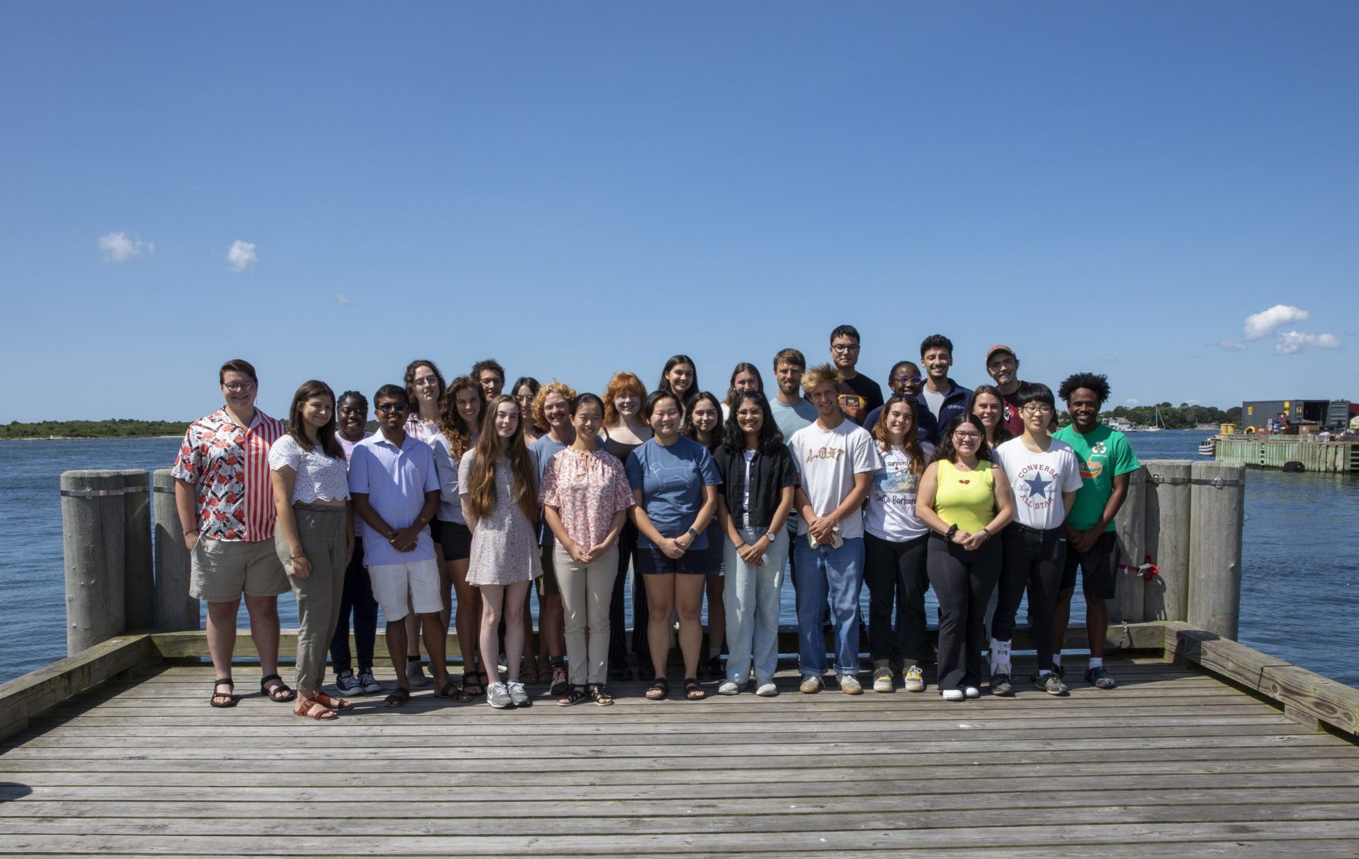 2023 Summer Student Fellows. Twenty-eight students participated in the 2023 fellowship. (Jayne Doucette, WHOI)