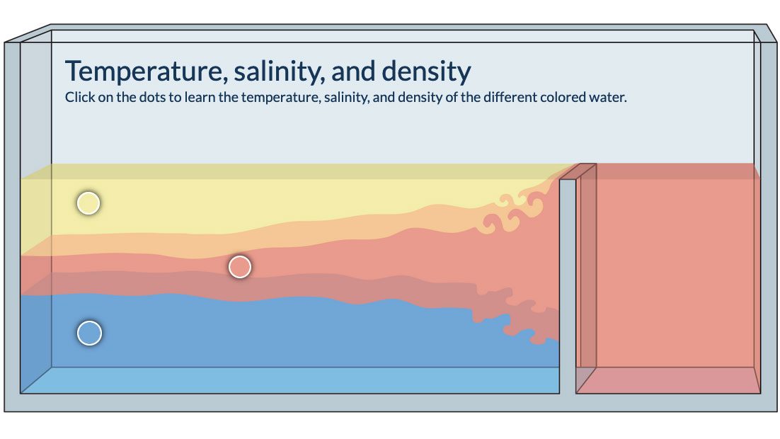 Temperature, density, salinity