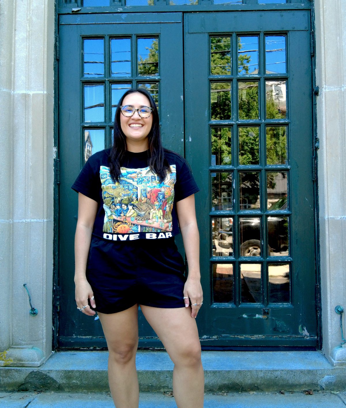 Ashland Aguilar, outside of WHOI's Bigelow Laboratory. (Photo by Elise Hugus © Woods Hole Oceanographic Institution)