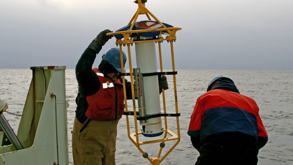 Acoustic Doppler Current Profiler (ADCP) (Photo by Dan Torres © Woods Hole Oceanographic Institution)