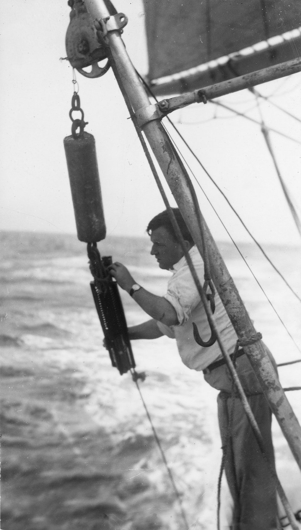 Spilhaus on the deck of the R/V Atlantis
