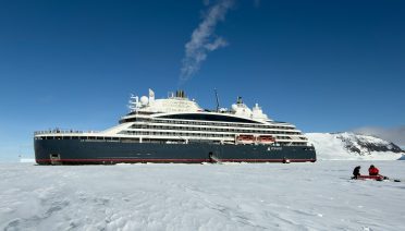 Ponant’s luxury icebreaker <em>Le Commandant Charcot</em> enables scientists to access remote regions of Antarctica while hosting passengers (Photo by Stephanie Tate)
