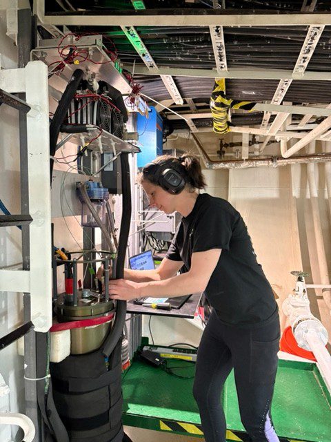 Emily Peacock working on IFCB