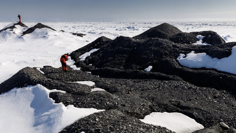 Kirstin Meyer-Kaiser examines an iceberg