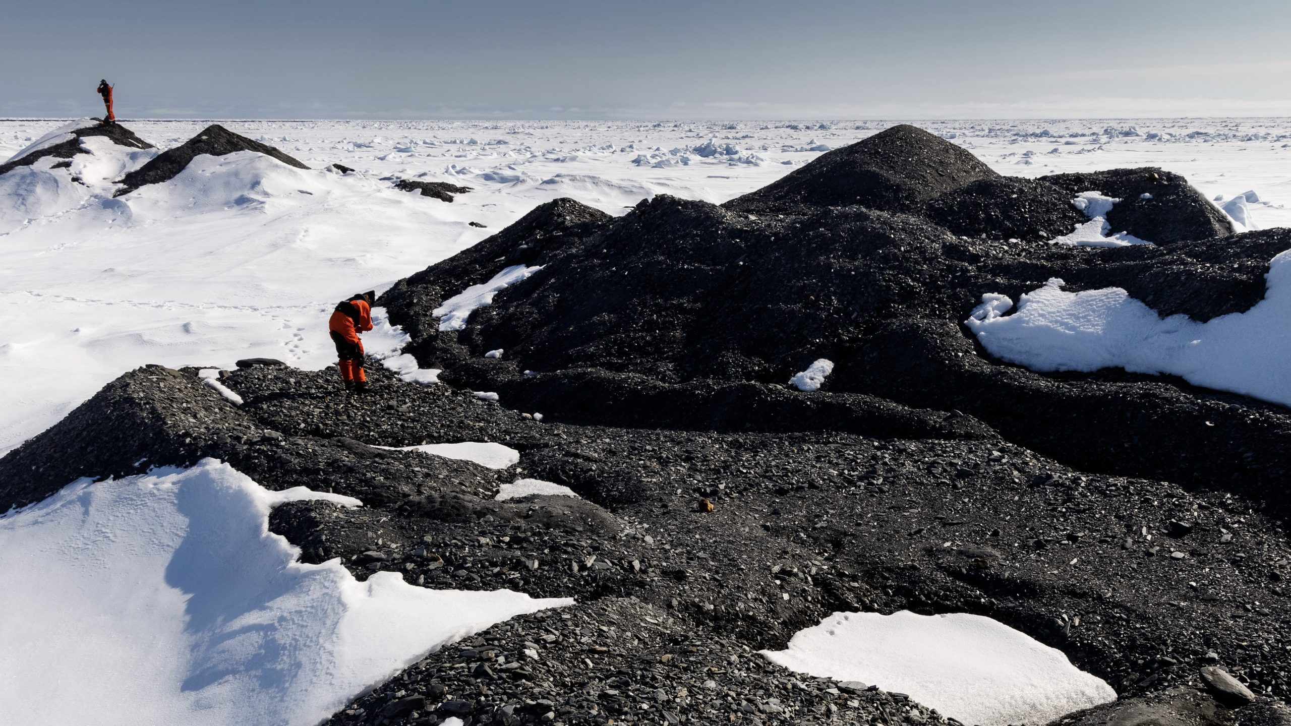 Kirstin Meyer-Kaiser examines an iceberg