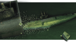Eyes on the deep submarine background