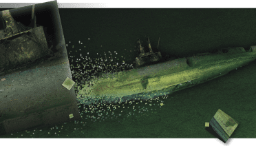 Eyes on the deep submarine background