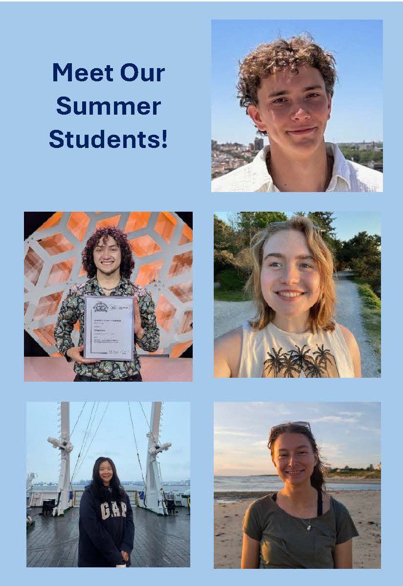 Collage of summer students, each smiling in different outdoor settings.