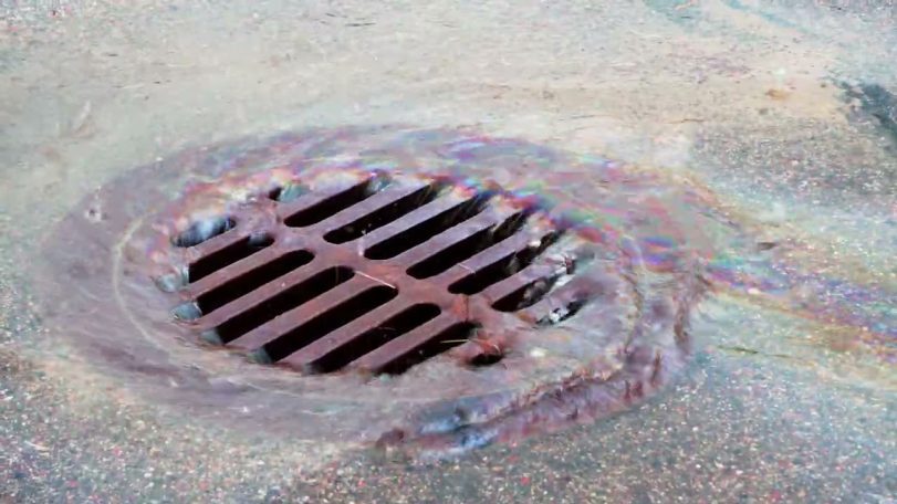 water going down the drain