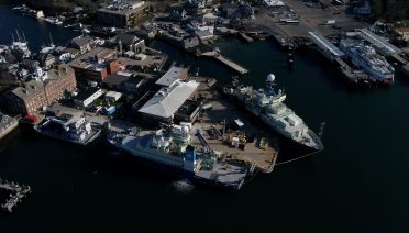 Critical upgrades to WHOI’s 60-year-old Iselin Marine Facility dock will ensure that ocean scientists from WHOI and elsewhere will continue to have access to the sea for decades to come. (Photo by Matthew Barton, ©Woods Hole Oceanographic Institution)