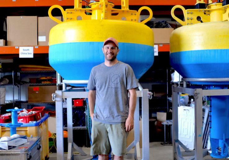 Jeff Pietro, senior engineering assistant with WHOI's Mooring Operations and Engineering group. (Photo by Elise Hugus © Woods Hole Oceanographic Institution)